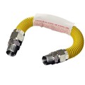 Flextron Gas Line Hose 1/2'' O.D.x12'' Len 3/8" MIP Fittings Yellow Coated Stainless Steel Flexible Connector FTGC-YC38-12G